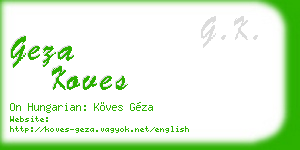geza koves business card